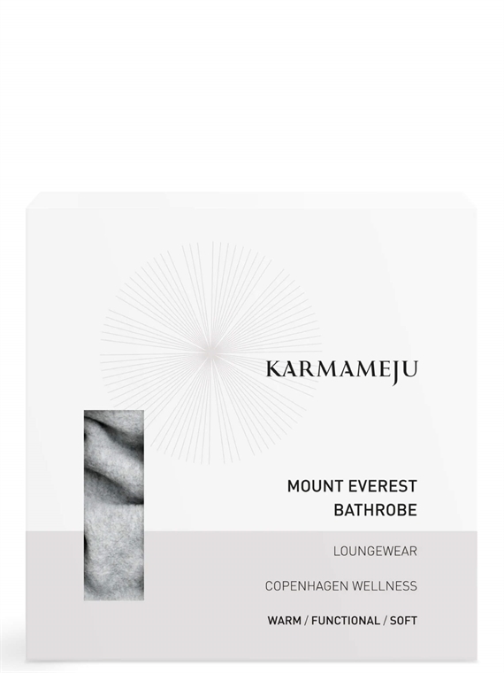 Karmameju Mount Everest Fleece Badekåbe, Lysegrå 